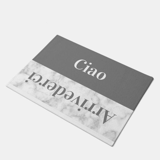 Ciao    - Grüße auf Italienisch Fußmatte (Schrägansicht)