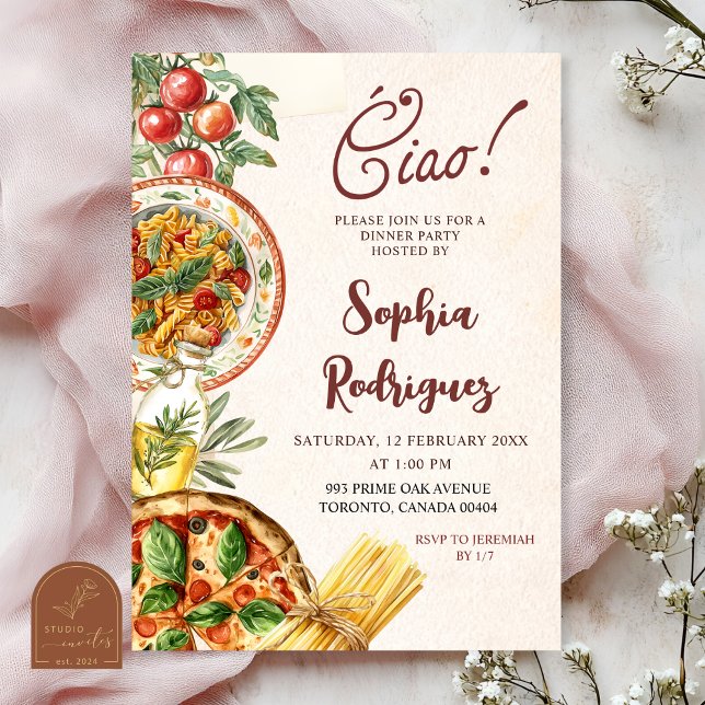 Ciao Italian Dinner Party Invitation Einladung (Von Creator hochgeladen)