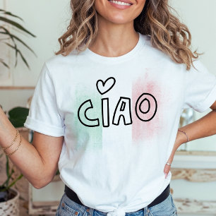 CIAO Italienische Flagge grün weiß rot Italien T-Shirt