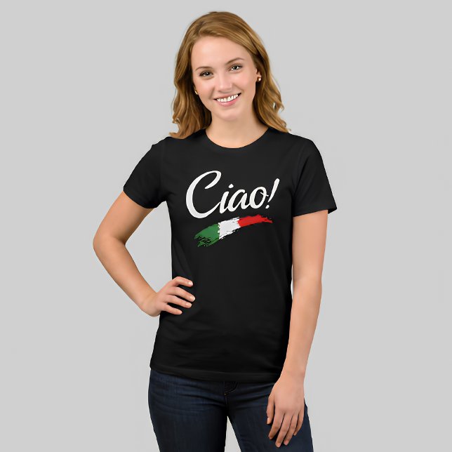 Ciao Script White Text Minimalistisch Women's Tri- Tri-Blend Shirt (Von Creator hochgeladen)