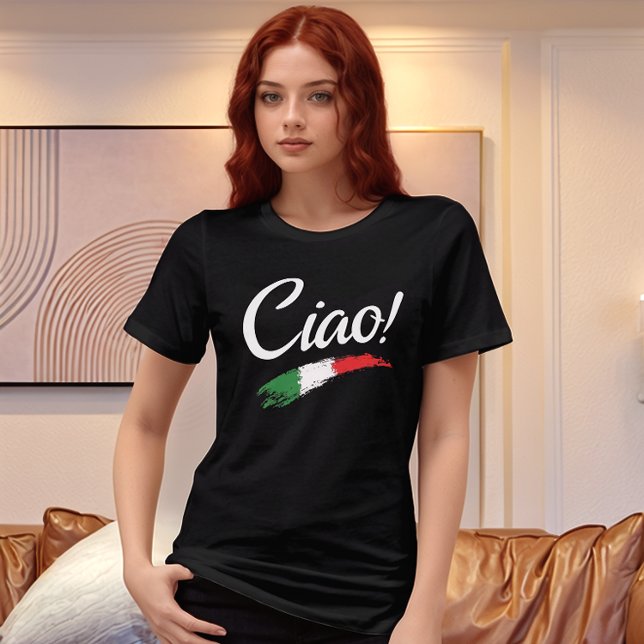 Ciao Script White Text Minimalistisch Women's Tri- Tri-Blend Shirt (Von Creator hochgeladen)