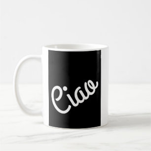 Ciao Typografie White auf schwarz Kaffeetasse
