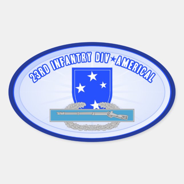 CIB 23 Inf Div (amerikanisch) Ovaler Aufkleber (Vorderseite)