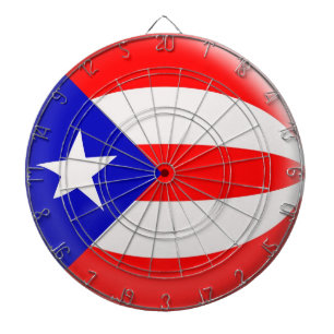 Cible avec le drapeau de Porto Rico de 6 dards