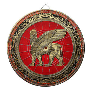 Cible De Fléchettes [200] Assyrian Winged Lion - Gold Lamassu