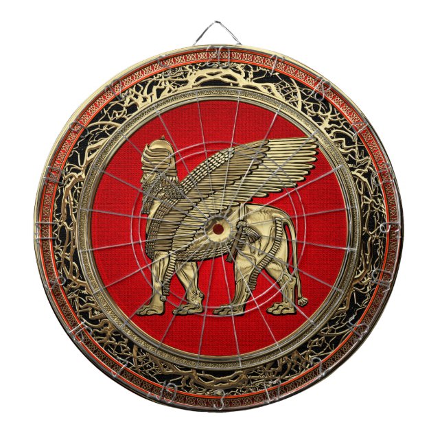 Cible De Fléchettes [200] Assyrian Winged Lion - Gold Lamassu (Devant)