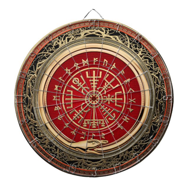 Cible De Fléchettes [200] Boussole runique magique d'or de Vegvisir - (Devant)
