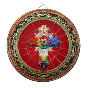 Cible De Fléchettes [200] Croix attrayante (Croix rose) sur le rouge