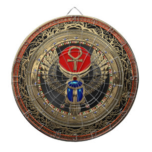 Cible De Fléchettes [200] Sacred Gold Egyptian Winged Scarab with Ankh