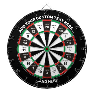 Cible De Fléchettes 20 Photos Dartboard avec texte personnalisé