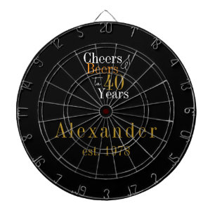 Cible De Fléchettes 40e anniversaire Accueil personnalisé Bières Black