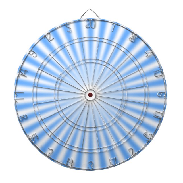 Cible de fléchettes à rayons bleu clair et blanc (Devant)