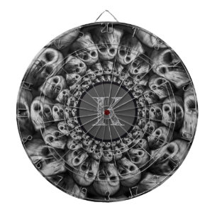 Cible De Fléchettes Abrégé sur éffrayant crânes de monogramme noir et