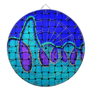Cible De Fléchettes Abstrait bleu français avec texture tissée