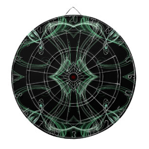 Cible de flechettes Abstraite noire et Turquoise v