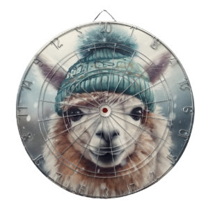 Cible De Fléchettes Adorable alpaga portant beanie bleue