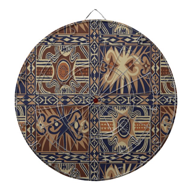 Cible De Fléchettes African Tribal Collage contemporain (Devant)