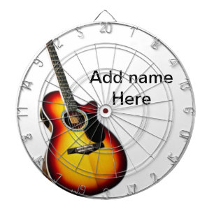 Cible De Fléchettes Ajoutez votre nom texte marron guitare acoustique