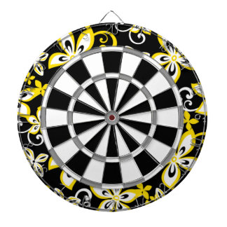 CIBLE DE FLÉCHETTES ALOHA HAWAII (NOIR/JAUNE)