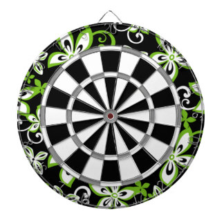 CIBLE DE FLÉCHETTES ALOHA HAWAII (NOIR/LIME)