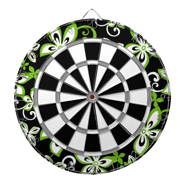 CIBLE DE FLÉCHETTES ALOHA HAWAII (NOIR/LIME) (Devant)