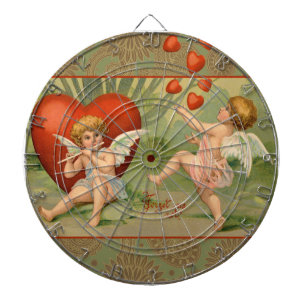 Cible De Fléchettes Amours Antiques de la Saint-Valentin Cupidons