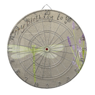 Cible De Fléchettes anniversaire heureux de libellule
