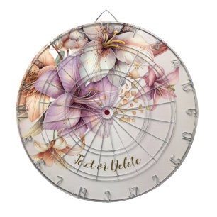 Cible De Fléchettes Aquarelle Boho Rose Fleurs Élégante Et Élégante