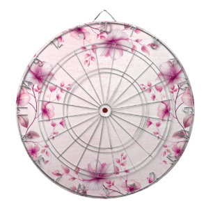 Cible De Fléchettes Aquarelle Fleurs roses Dartboard