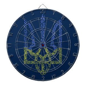 Cible De Fléchettes Armoiries de l'Ukraine trident motif de la spirale
