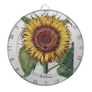 Cible De Fléchettes Art de fleur de damas vintage tournesol
