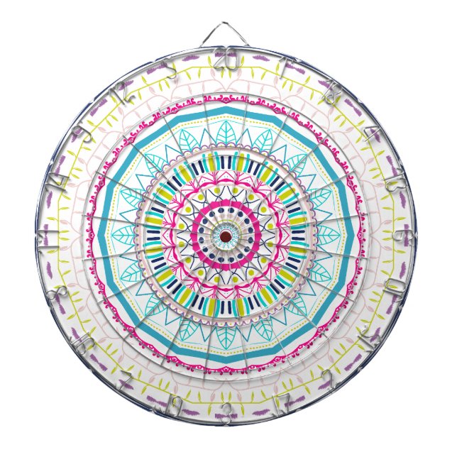 Cible De Fléchettes Art de mandala coloré vibrant (Devant)