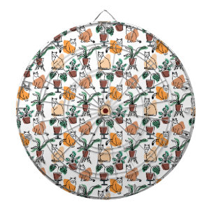 Cible De Fléchettes Art de trait dessin chats et fleurs
