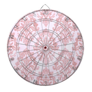Cible De Fléchettes Assez en rose motif damassé victorien aquarelle
