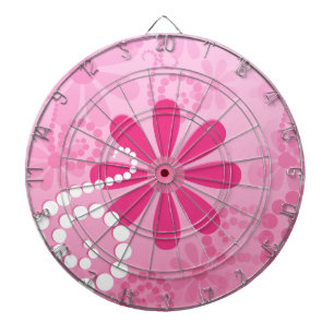 Cible De Fléchettes Assez le rose fleurit le rétro motif mignon de