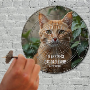 Cible De Fléchettes Au meilleur chat papa jamais photo personnalisée