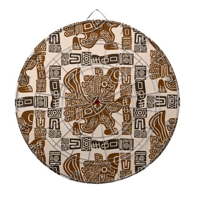 Cible De Fléchettes Aztec Eagle Guerrier Tribal Art antique (Devant)