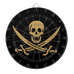 Cible De Fléchettes Aztec Gold Crâne et cutlass Pirate Calico Jack
