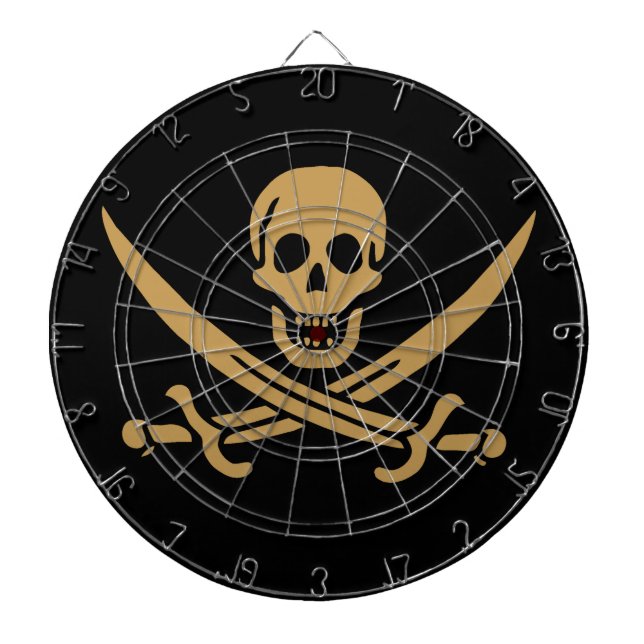 Cible De Fléchettes Aztec Gold Crâne et cutlass Pirate Calico Jack (Devant)