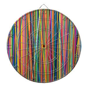 Cible De Fléchettes Bandes abstraites colorées design tissu adulte vis