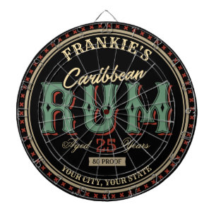Cible De Fléchettes Bar à Étiquette de bouteille de rhum caraïbe pe