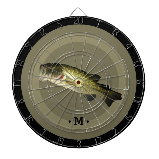 Cible De Fléchettes Basse Poisson Monogramme Mens (Devant)