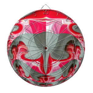 Cible De Fléchettes Beau motif géométrique gris cendré rouge ART