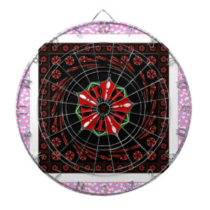 Cible De Fléchettes Beau rose Bleu Blanc Coeurs d'amour Design