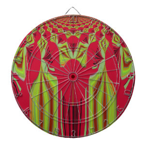 Cible De Fléchettes Belle Belle Art Tribal Africain Rouge et Jaune
