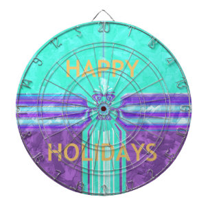 Cible De Fléchettes Belle Happy Holidays Blue Cyan conception vectorie