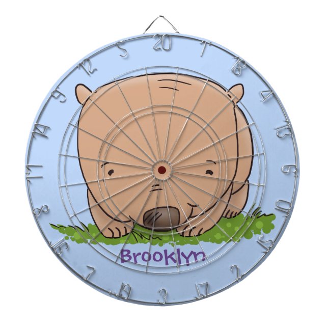 Cible De Fléchettes Belle illustration de dessin animé de bébé wombat (Devant)