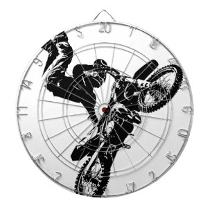 Cible De Fléchettes biker pop art moto vitesse acrobatique sport