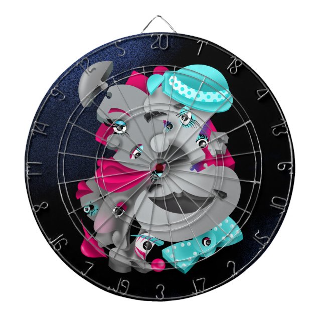 Cible De Fléchettes Bits et pièces - Surreal Puzzle Face Darboard (Devant)