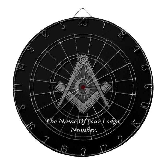 Cible De Fléchettes Black Masonic Master Mason Freemason Compass (Devant)